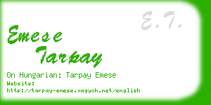 emese tarpay business card